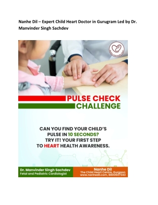 Nanhe Dil – Expert Child Heart Doctor in Gurugram Led by Dr. Manvinder Singh Sachdev