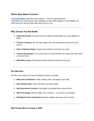 The Nail Buffet – Nail Art, Care, and Trends You’ll Love