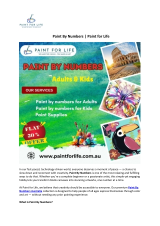 Paint By Numbers | Paint for Life