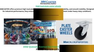 High load plate caster wheels