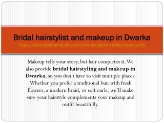 Bridal hairstylist and makeup in Dwarka