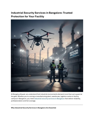 Industrial Security Services in Bangalore | Top Industrial Security Company
