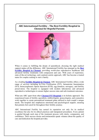 Best Fertility Hospital in Chennai