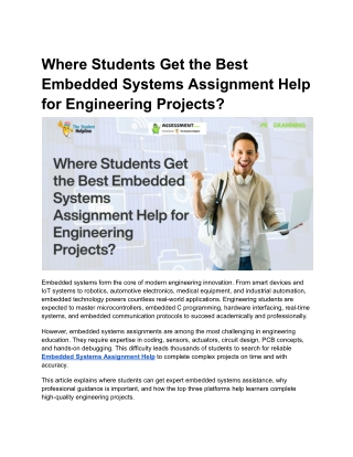 Where Students Get the Best Embedded Systems Assignment Help for Engineering Projects