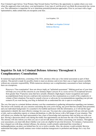 Criminal Defense Preliminary Appointment