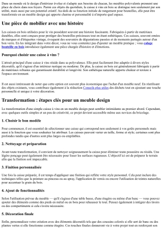 Caisson Polyvalent: Transformez une Caisse À Vins En Meuble Design!