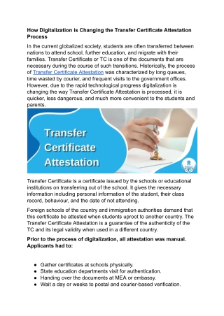 How Digitalization is Changing the Transfer Certificate Attestation Process .docx