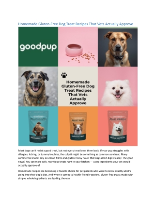 Homemade Gluten-Free Dog Treat Recipes That Vets Actually Approve