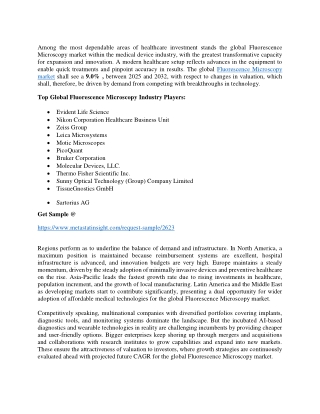 Fluorescence Microscopy market
