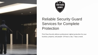 Security Guard Services for Complete Protection