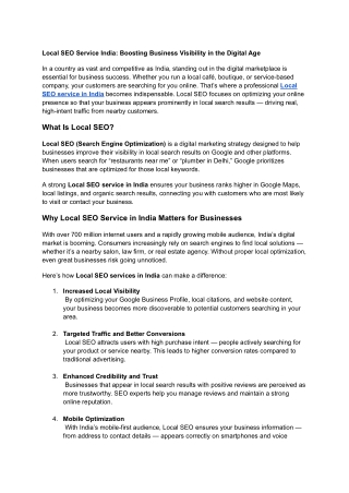 Local Seo Service India