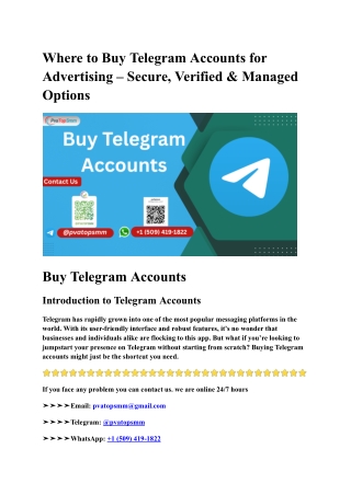 Where to Buy Telegram Accounts for Advertising – Secure, Verified & Managed Options