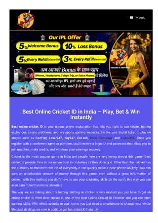 Best Online Cricket ID in India