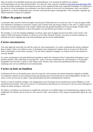 5 idées originales pour vos cartes de visite écologiques
