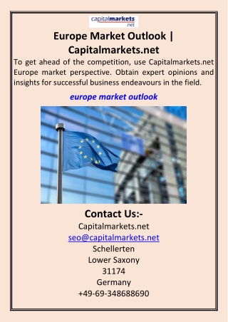 Europe Market Outlook  Capitalmarkets.net