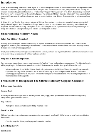 Covering Boots Into Backpacks: Professionals — Go-to Combat Outerwear