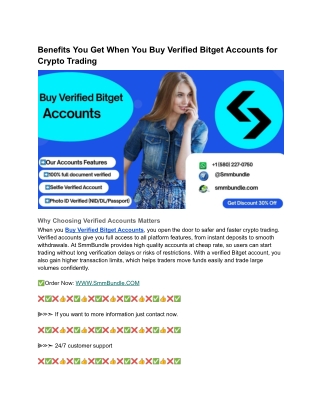 Explore the Best Sites to Buy Verified Bitget Accounts