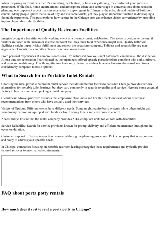 Creating A Comfortable Experience For Visitors with Quality Restroom Facilities