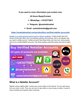 77.4 Web Site To Buy Verified Neteller Accounts In (usatotalmarket)
