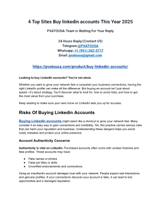 4 Top Sites Buy linkedin accounts This Year 2025