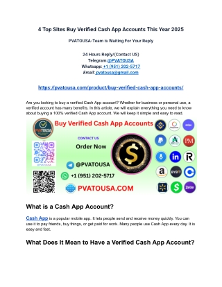 4 Top Sites Buy Verified Cash App Accounts This Year 2025