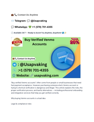 17 Easy Tips to Buy Verified Venmo Account Anyt...