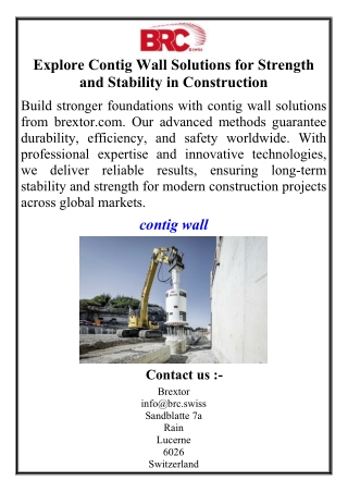 Explore Contig Wall Solutions for Strength and Stability in Construction