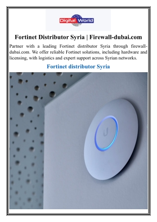Fortinet Distributor Syria Firewall-dubai
