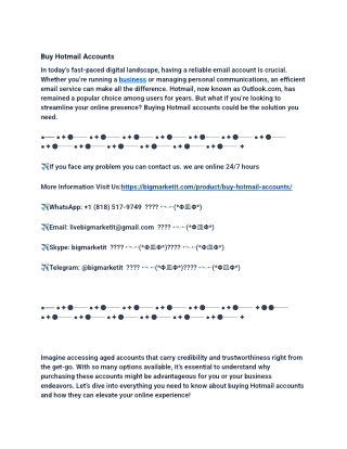 Browse ✈️Buy Hotmail Accounts ✈️USA