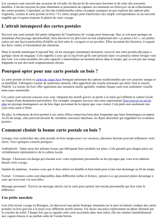 Comment rendre vos vacances mémorables avec des cartes postales uniques ?