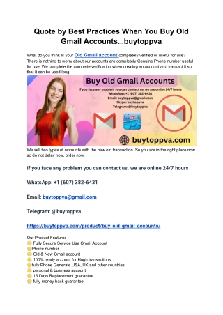 Quote by Best Practices When You Buy Old Gmail Accounts...buytoppva