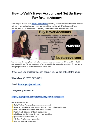 How to Verify Naver Account and Set Up Naver Pay for....buytoppva