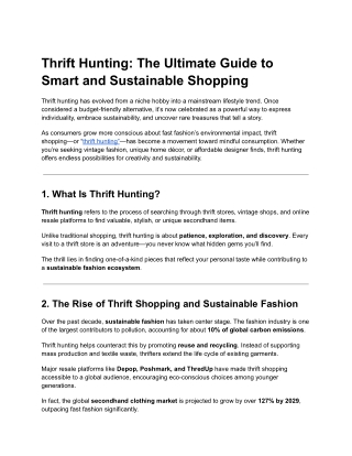 Thrift Hunting_ The Ultimate Guide to Smart and Sustainable Shopping