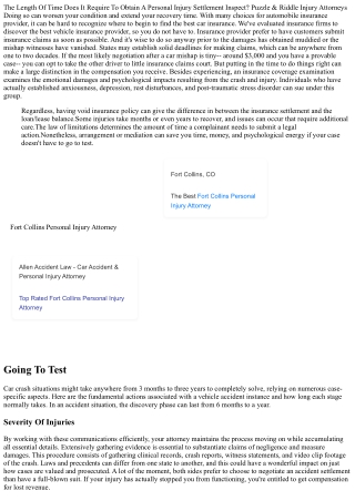 How Long Will It Take My Accident Instance To Work Out? Kenny Habetz Injury Regu