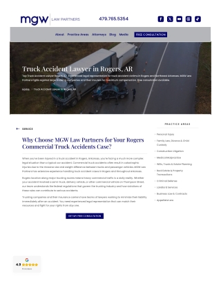 Truck Accident Lawyer in Rogers, AR