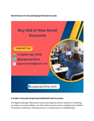 Best Practices For Securely Buying Old Gmail Accounts
