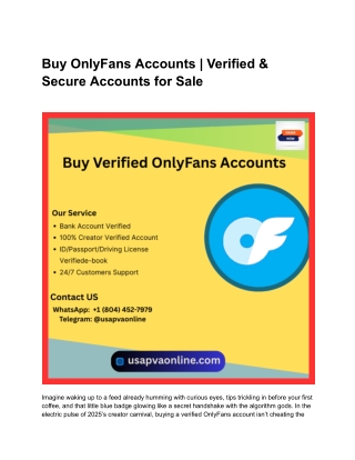 Buy OnlyFans Accounts _ Verified & Secure Accounts for Sale