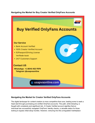 Navigating the Market for Buy Creator Verified OnlyFans Accounts