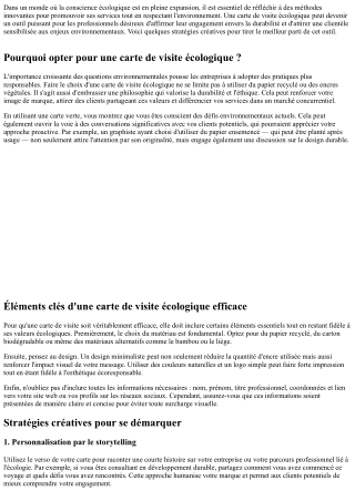 Stratégies créatives pour promouvoir vos services via une carte verte.