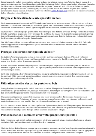 Le guide ultime des cartes postales en bois personnalisées