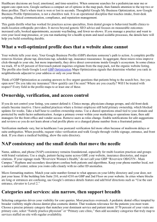 Google My Business Optimization for Healthcare Providers