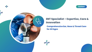 ENT Specialist – Expertise, Care & Innovation