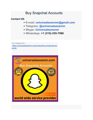 Buy Snapchat Accounts