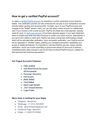 Buy Verified PayPal Accounts Online Presentations Channel