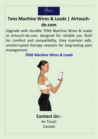 Tens Machine Wires & Leads  Airtouch-de.com