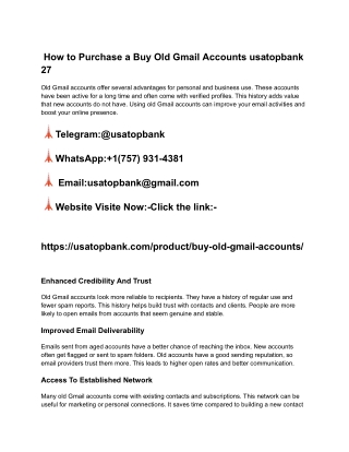 How to Purchase a Buy Old Gmail Accounts usatopbank 27