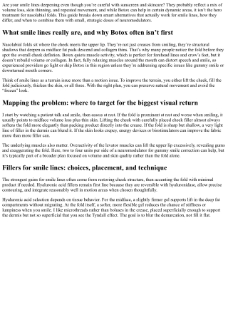 Smile Lines Botox Alternatives: Fillers, Energy Devices, and Skincare