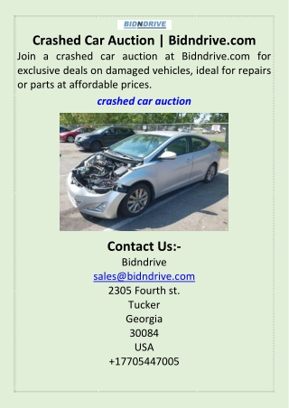 Crashed Car Auction Bidndrive.com