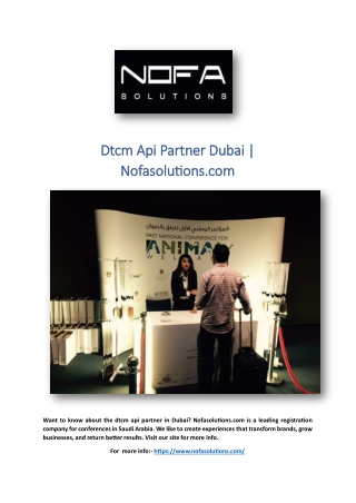 Dtcm Api Partner Dubai | Nofasolutions.com