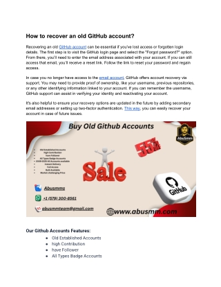 200 Top Best Place to Buy Old GitHub Accounts Secure